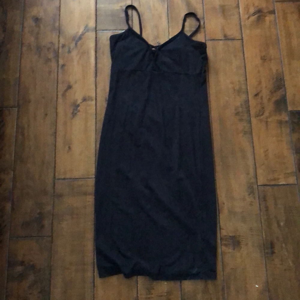 Black Suede Long Tight Dress